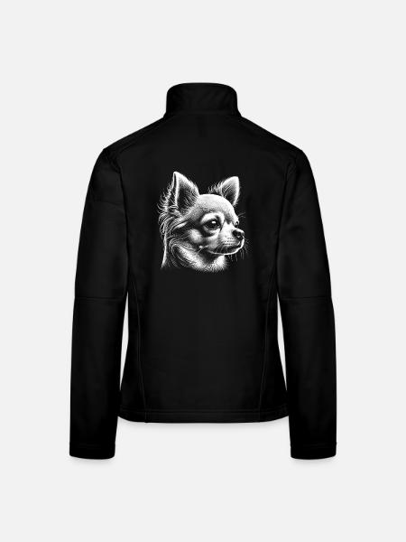 Chihuahua mignon comme un portrait photoréaliste - Veste en tissu softshell Femme - noir - Dos