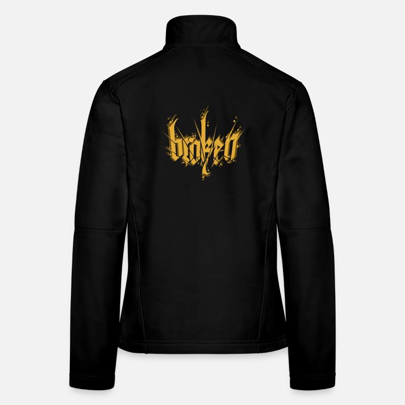 Broken Calligraphy Dark Lettering Women's Softshell Jacket