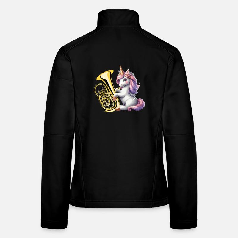 Einhorn spielt Euphonium Euphoniumspieler Frauen Softshelljacke