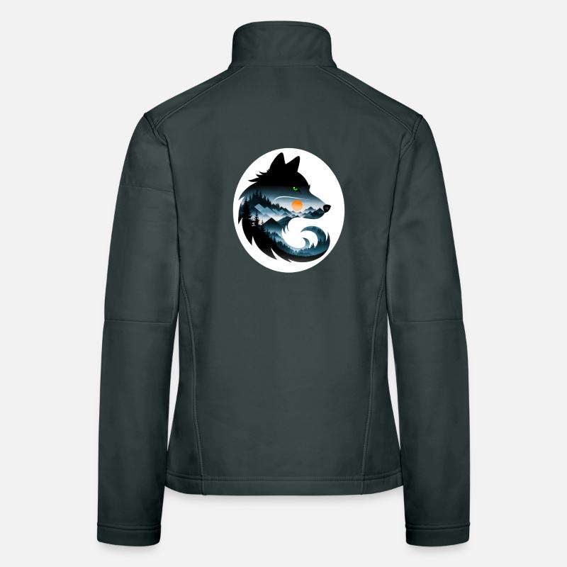 Wolf Landschaft Frauen Softshelljacke