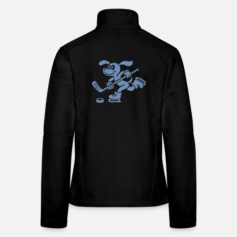 Dackel Eishockey Silhouette Minimalistisch - Frauen Softshelljacke - Schwarz