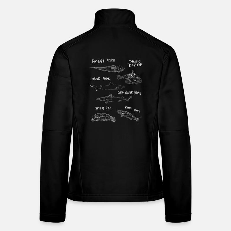 LUSTIGER FISCH - Frauen Softshelljacke - Schwarz