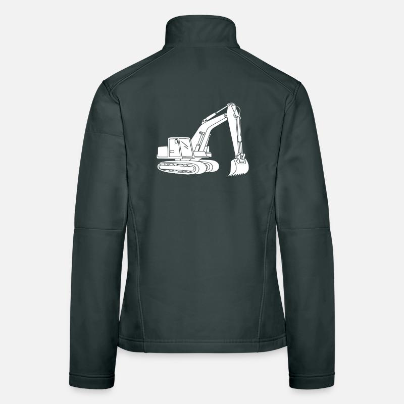 Excavator Silhouette Construction Equipment Operator Civil Engineering Women's Softshell Jacket