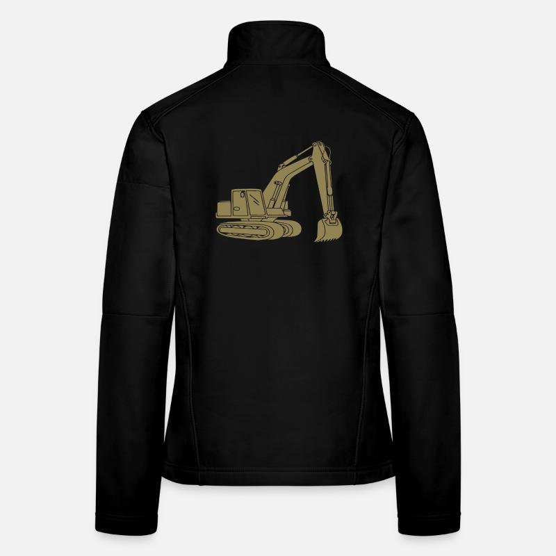 Excavator Silhouette Construction Equipment Operator Civil Engineering Women's Softshell Jacket