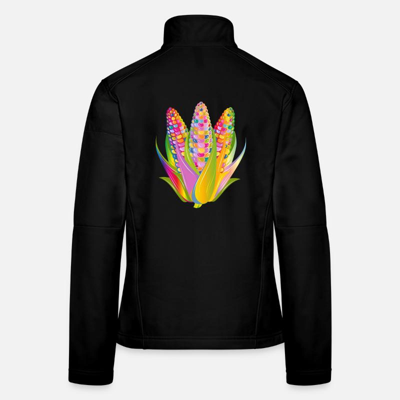 Conception colorée de maïs végétal dans le style pop art Veste en tissu softshell Femme