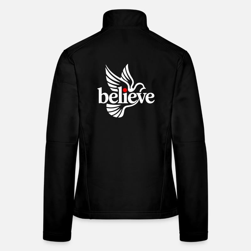 believe glaube - Frauen Softshelljacke - Schwarz
