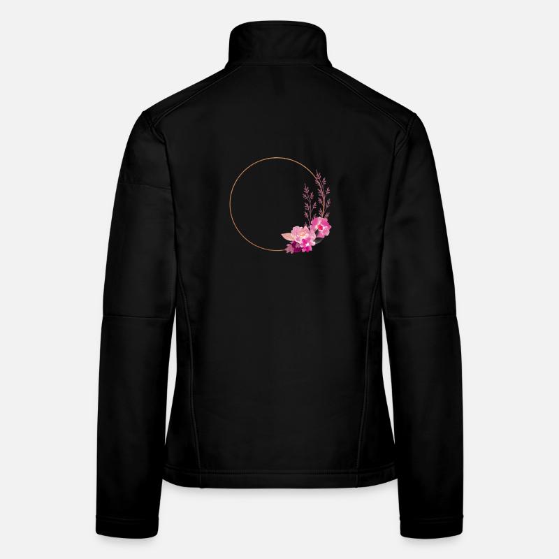 Gold frame with pink-red flowers – noble & playful Women's Softshell Jacket