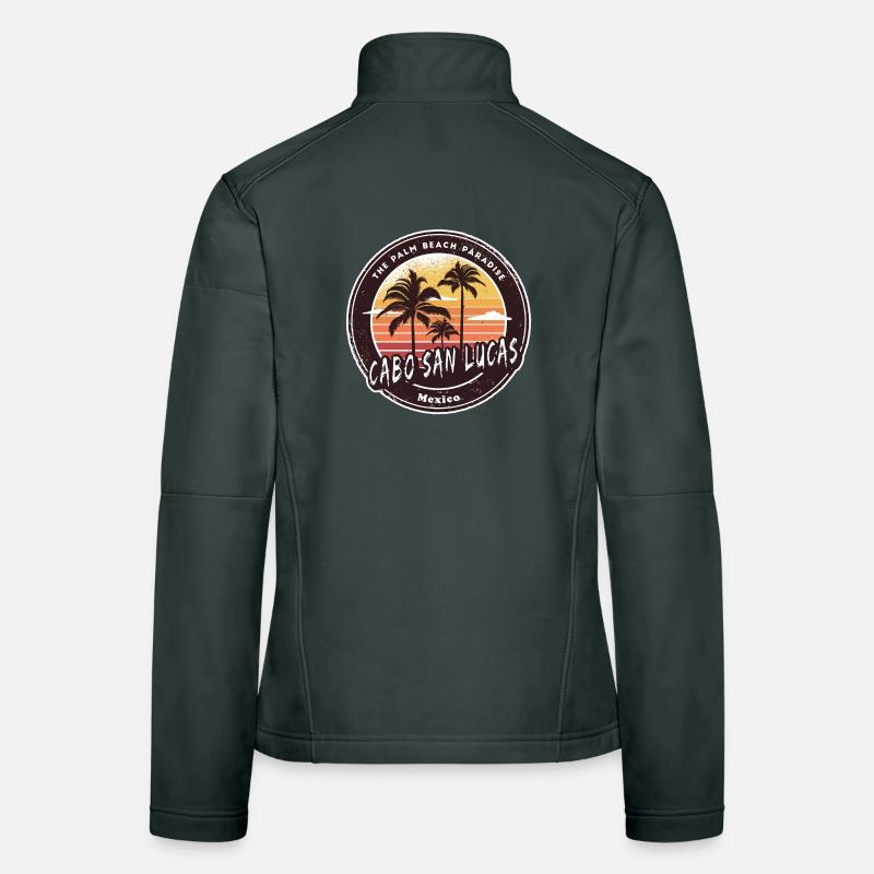 Cabo San Lucas Mexico Palm Trees Beach Design Women's Softshell Jacket