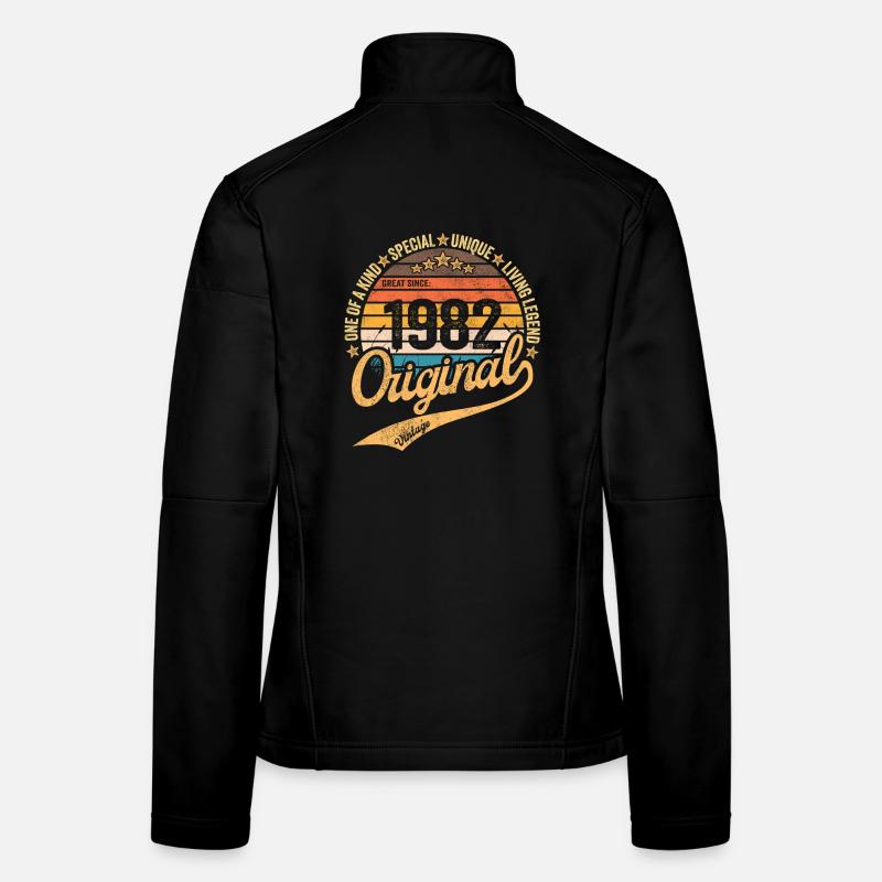 Rétro Vintage né en 1982 Millésime 1982 Veste en tissu softshell Femme