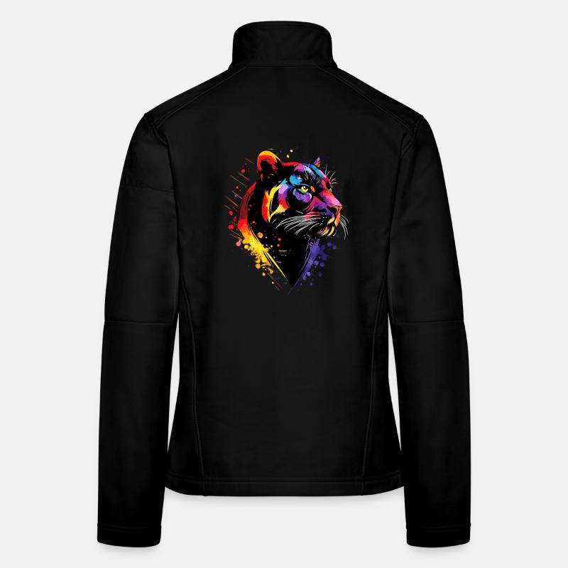 Panther Leopard Big Cat Cute Big Cat Panter Women's Softshell Jacket