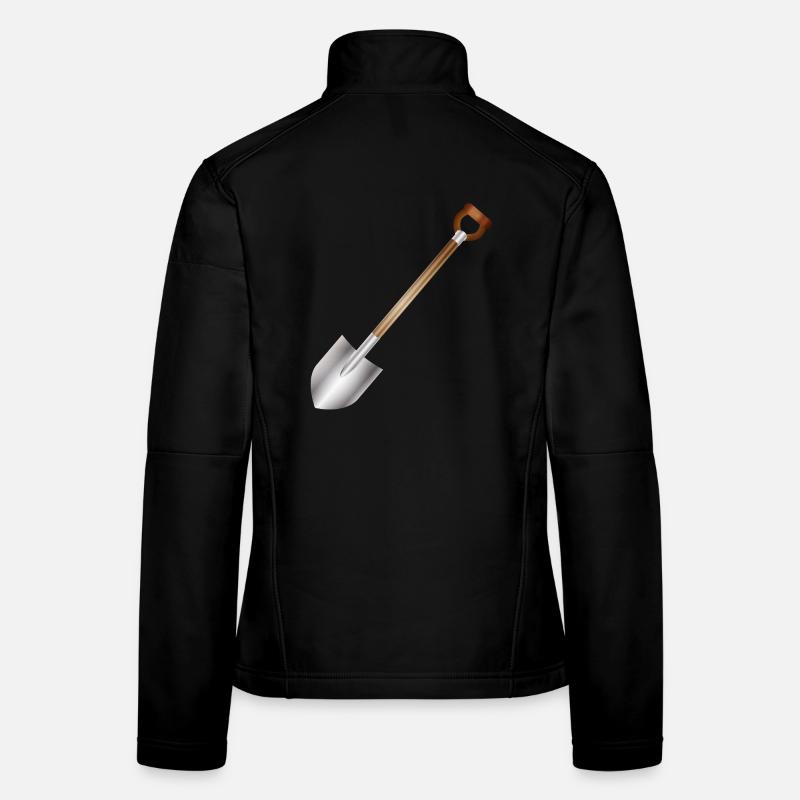 Bêche classique – motif d’outils de jardin et de construction Veste en tissu softshell Femme