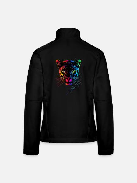 Panther Leopard Raubkatze Süße Großkatze Panter - Frauen Softshelljacke - Schwarz - Hinten