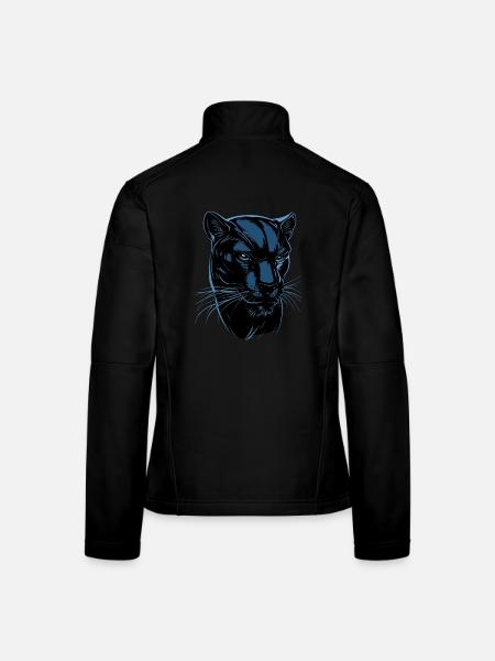 Panther Leopard Raubkatze Süße Großkatze Panter - Frauen Softshelljacke - Schwarz - Hinten