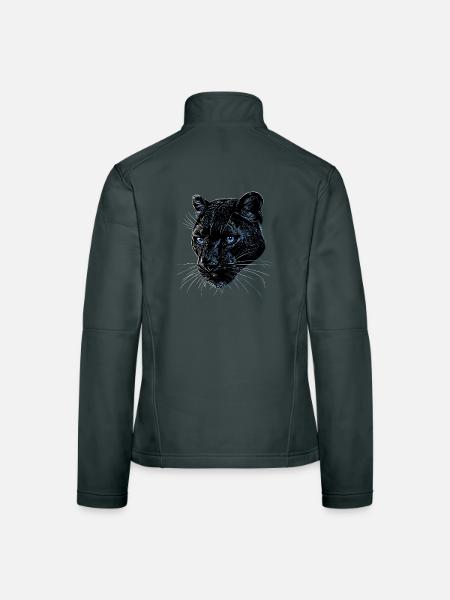 Panthère Léopard Grand Chat Mignon Gros Chat Panter - Veste en tissu softshell Femme - gris foncé - Dos