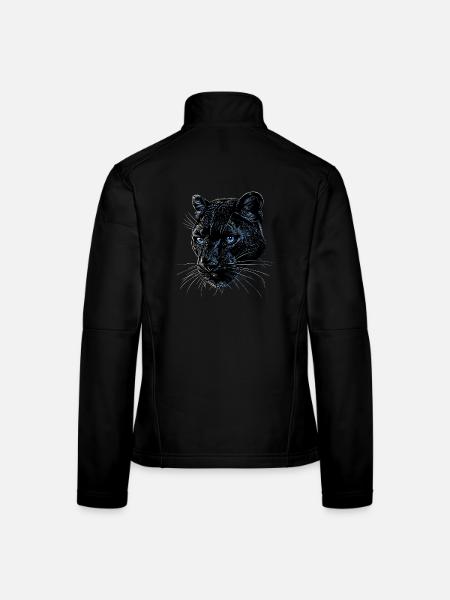 Panther Leopard Raubkatze Süße Großkatze Panter - Frauen Softshelljacke - Schwarz - Hinten