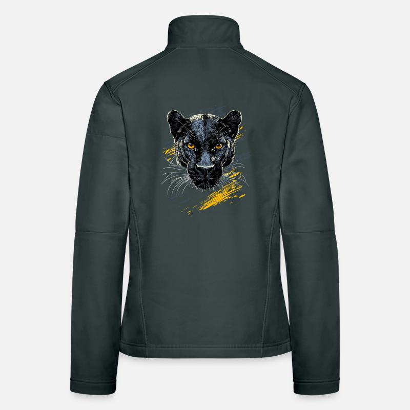 Panthère Léopard Grand Chat Mignon Gros Chat Panter Veste en tissu softshell Femme