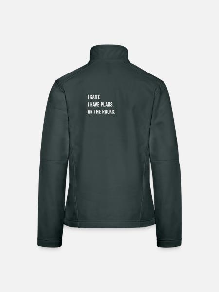 Lustiger Spruch felsklettern bouldern vintage logo - Frauen Softshelljacke - Dunkelgrau - Hinten