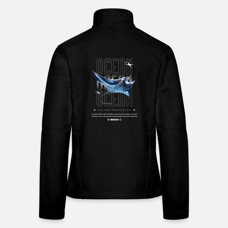 Trésor précieux de la Manta de l’Océan Veste en tissu softshell Femme