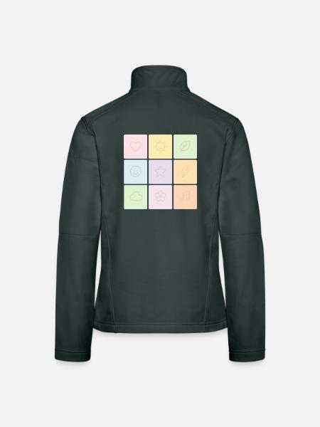 Pastel Bento Vibes - Frauen Softshelljacke - Dunkelgrau - Hinten