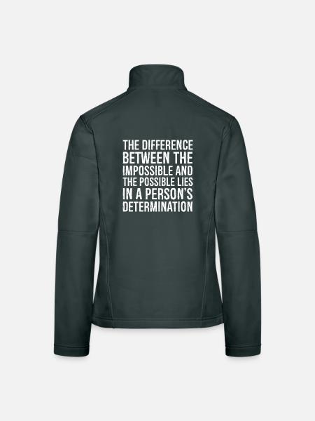 la différence entre l’impossible et le - Veste en tissu softshell Femme - gris foncé - Dos