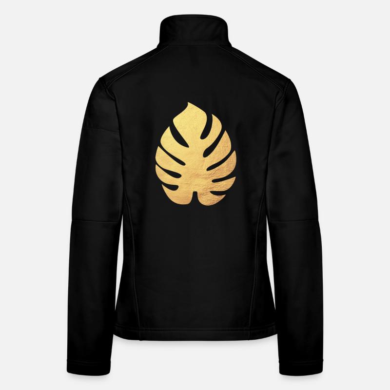 Philodendron Leaf Gold Botany Nature Flora Organic Women's Softshell Jacket