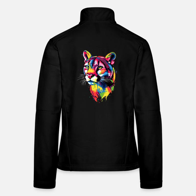 Panthère léopard gros chat mignon gros chat chats Veste en tissu softshell Femme