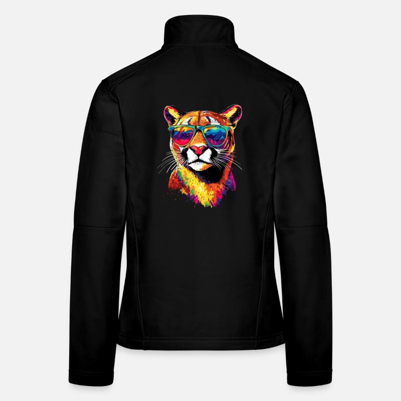Panthère léopard gros chat mignon gros chat chats Veste en tissu softshell Femme