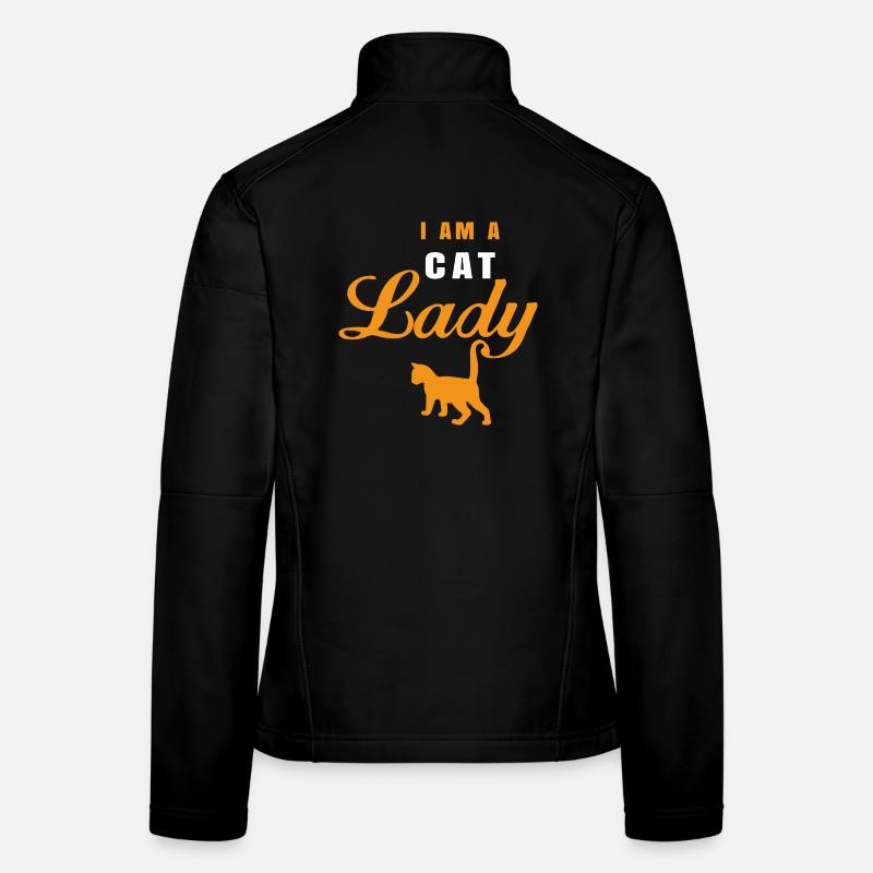I Am a Cat Lady – Cat Design | Funny & Retro - Women's Softshell Jacket - black