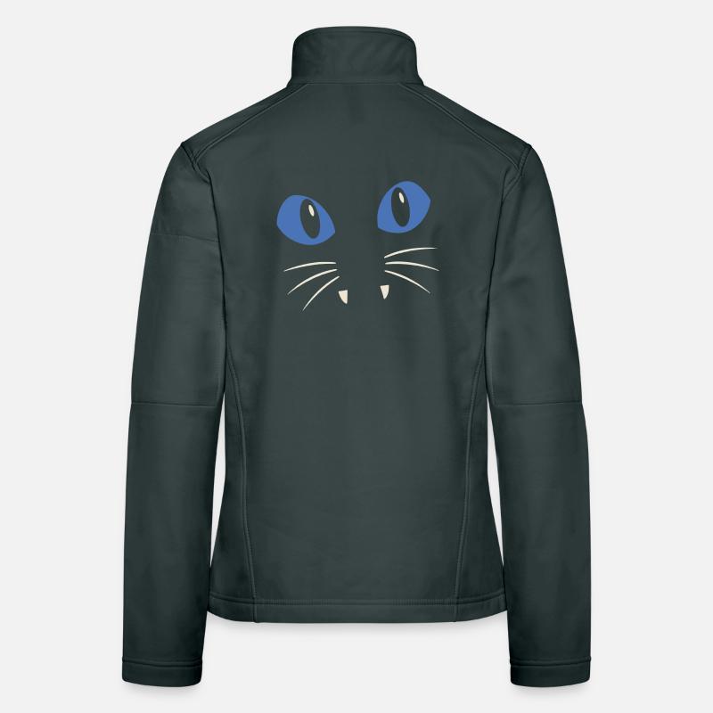 Chat aux yeux bleus Veste en tissu softshell Femme