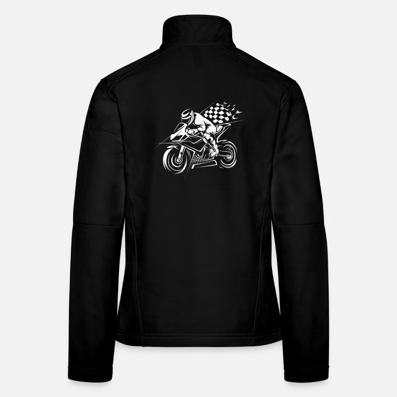 Superbike de course avec drapeau - Motard et course Veste en tissu softshell Femme