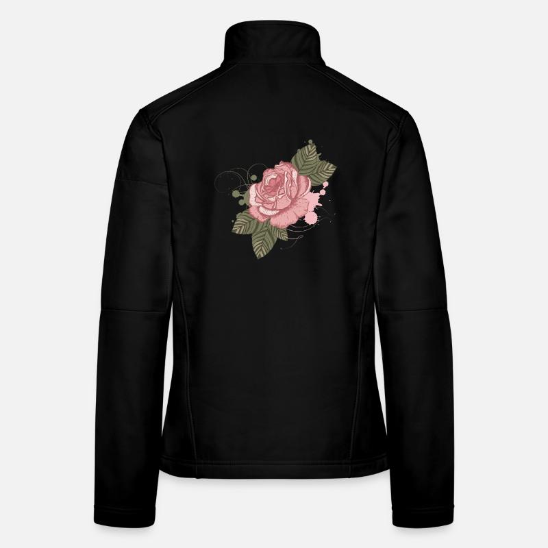 Nostalgic vintage rose with graffiti elements Women's Softshell Jacket