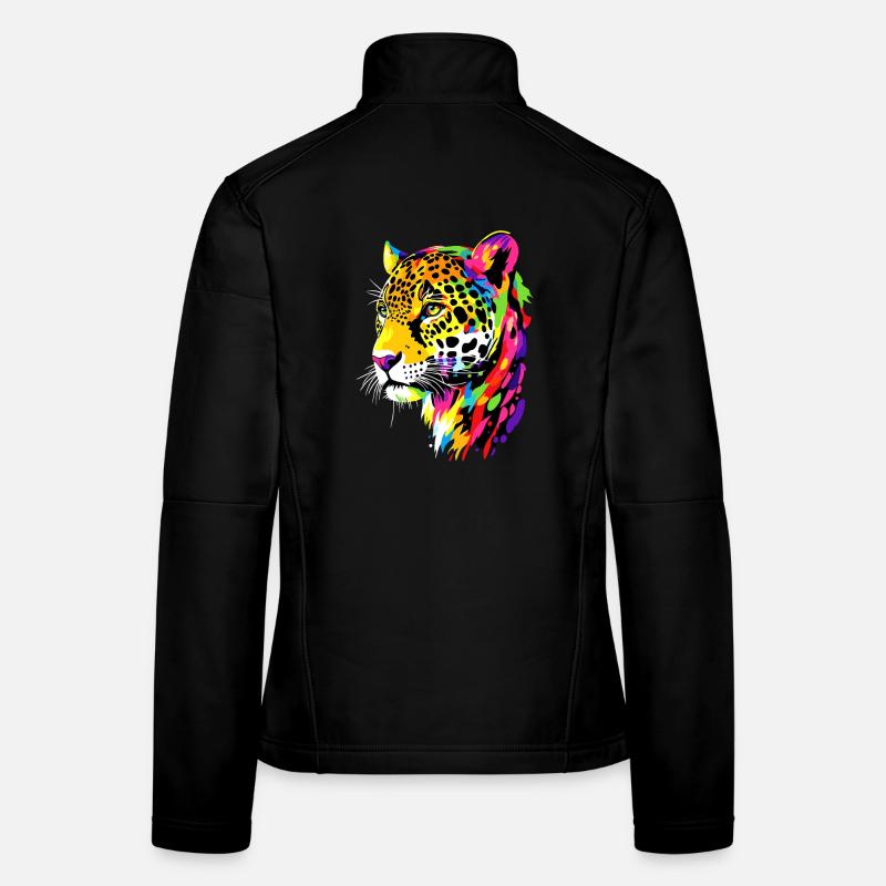 Jaguar Grand Chat Panthère Chat Sauvage Mignon Jaguar Veste en tissu softshell Femme