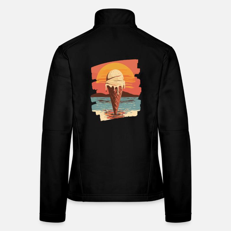 Glace et boule de glace coucher de soleil d’été Veste en tissu softshell Femme