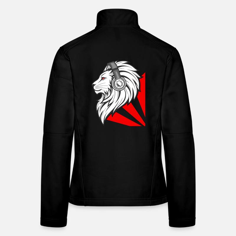 Lion élégant avec des écouteurs Veste en tissu softshell Femme