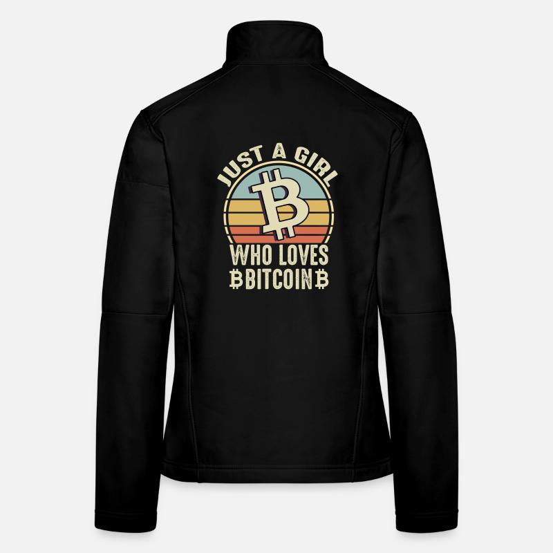 Juste une fille qui aime le Bitcoin – Retro Crypto Veste en tissu softshell Femme