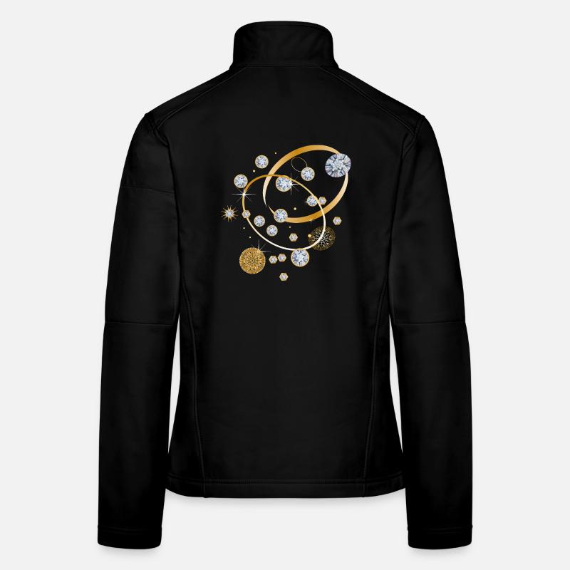 Diamond constellation in golden strips Women's Softshell Jacket