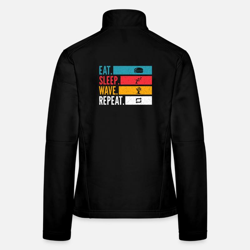 Eat Sleep Wave Repeat Tanz Design Frauen Softshelljacke