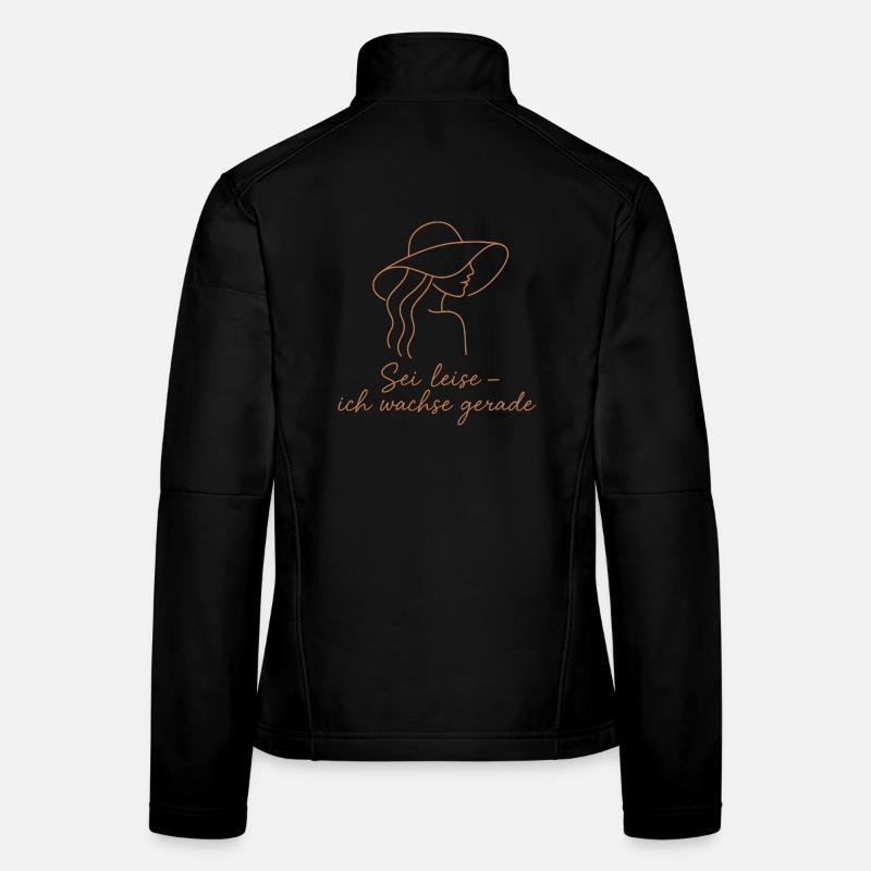 Quietly growing: Woman with a hat - Women's Softshell Jacket - black