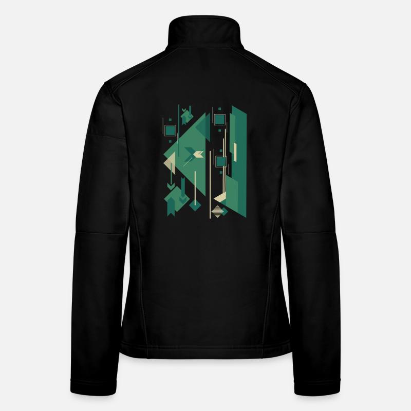 Figure gomtrique abstraite Veste en tissu softshell Femme