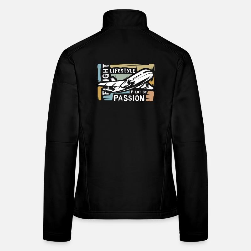 Pilote par Passion - collage d’avion vintage Veste en tissu softshell Femme