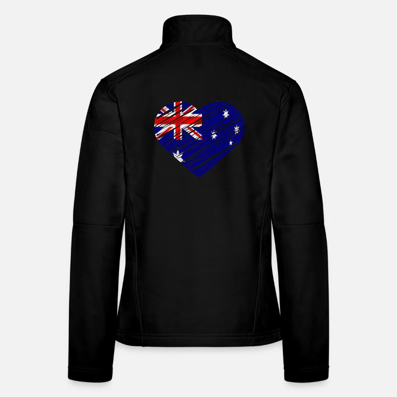 Conception de coeur de drapeau australien Veste en tissu softshell Femme
