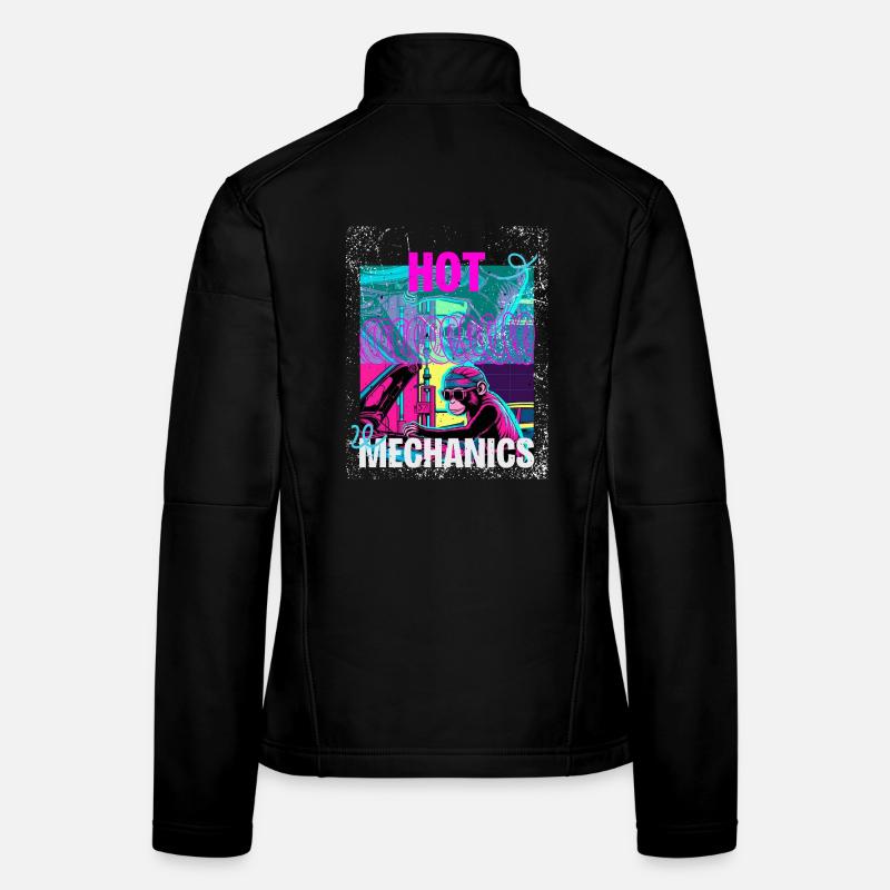 Hot Mechanics – Conception de garage Neon Monkey Veste en tissu softshell Femme