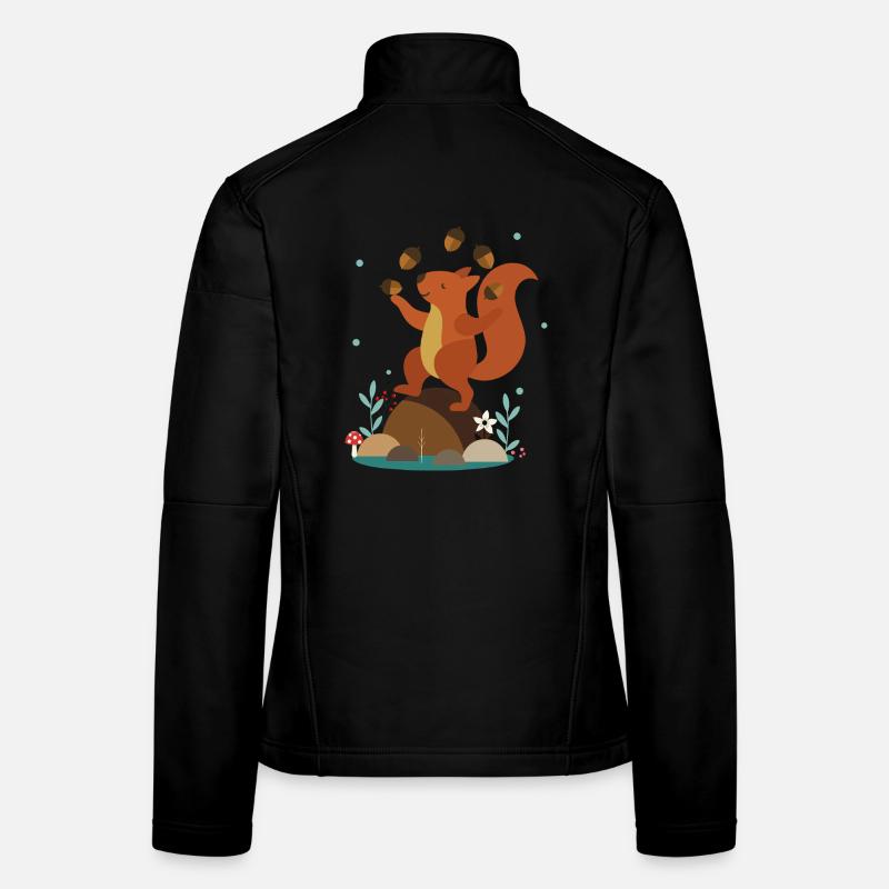 Juggling Squirrel – Funny Forest Scene Women's Softshell Jacket