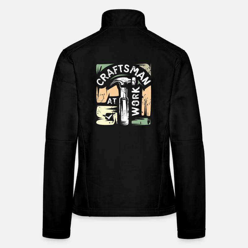 Craftsman vintage Logo - Handwerker und Heimwerker - Frauen Softshelljacke - Schwarz