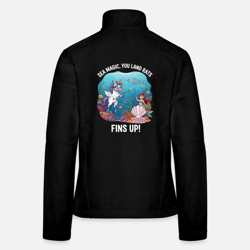 Magie de la mer avec Licorne Veste en tissu softshell Femme