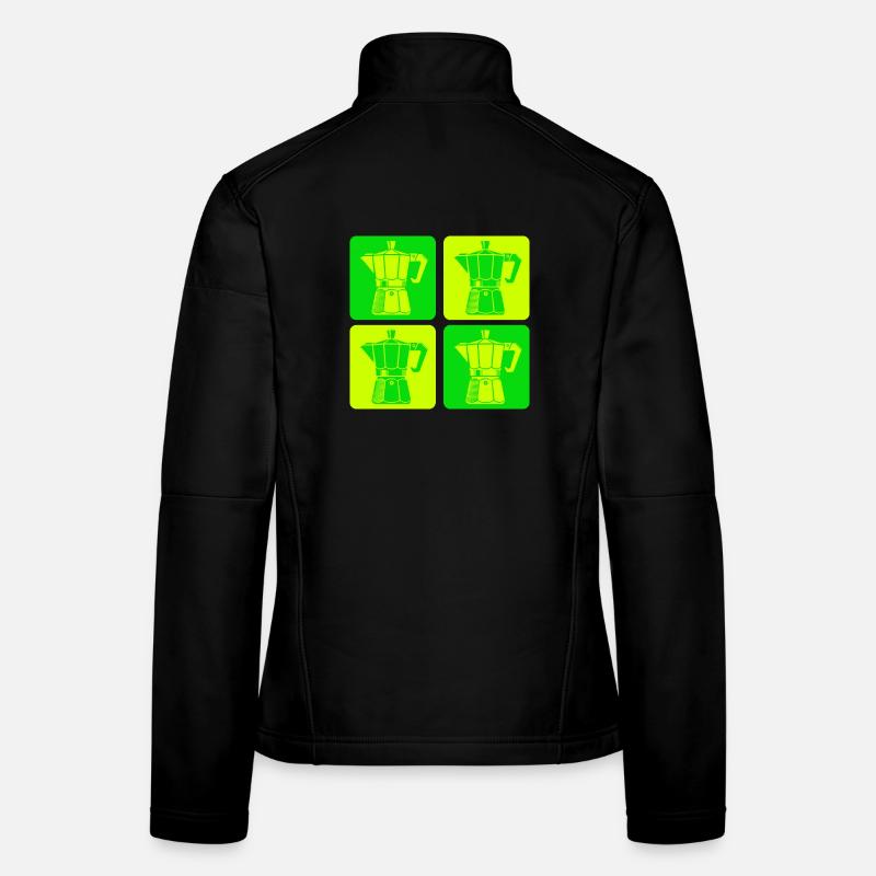 Machine à expresso rétro Pop Art Veste en tissu softshell Femme