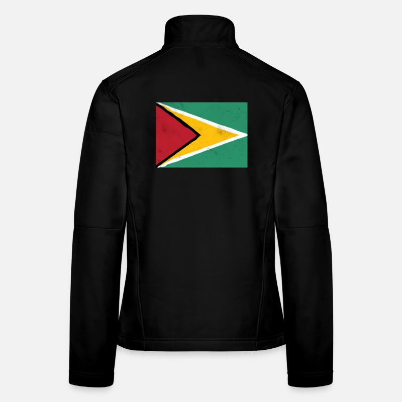 Drapeau du Guyana – Énergie dynamique Veste en tissu softshell Femme