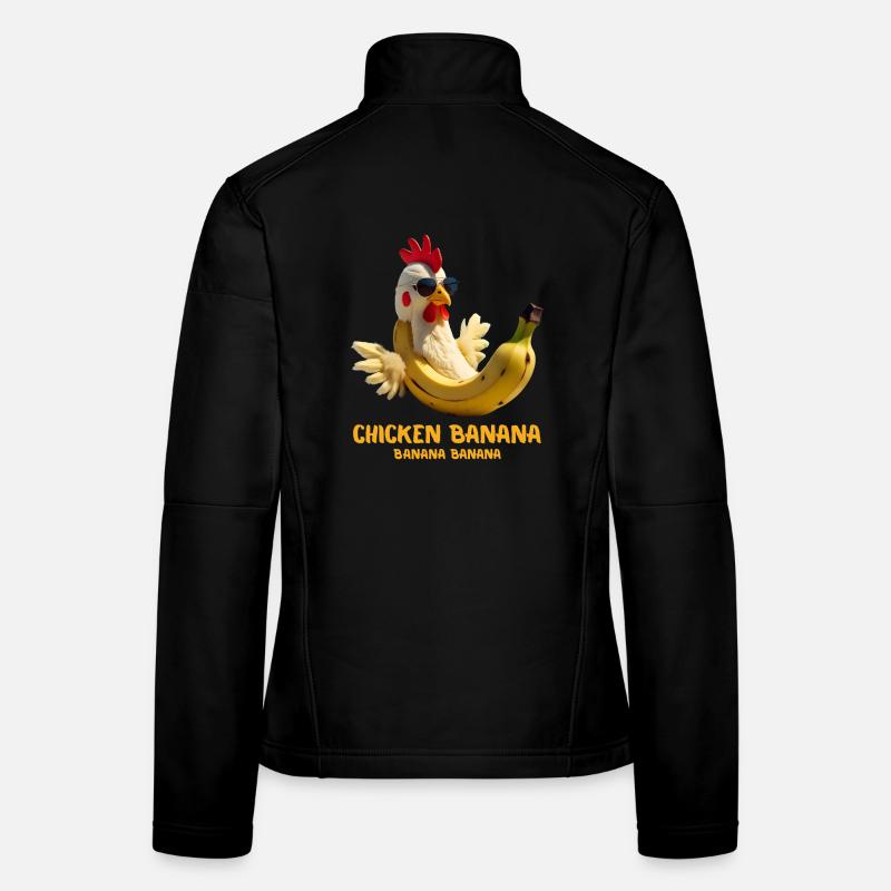 Sjov kyllingebanangave til Brainrot Meme-elskere Softshelljakke til damer