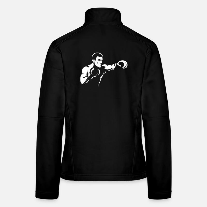 Boxer Punch Illustration - Martial Arts Training Women's Softshell Jacket