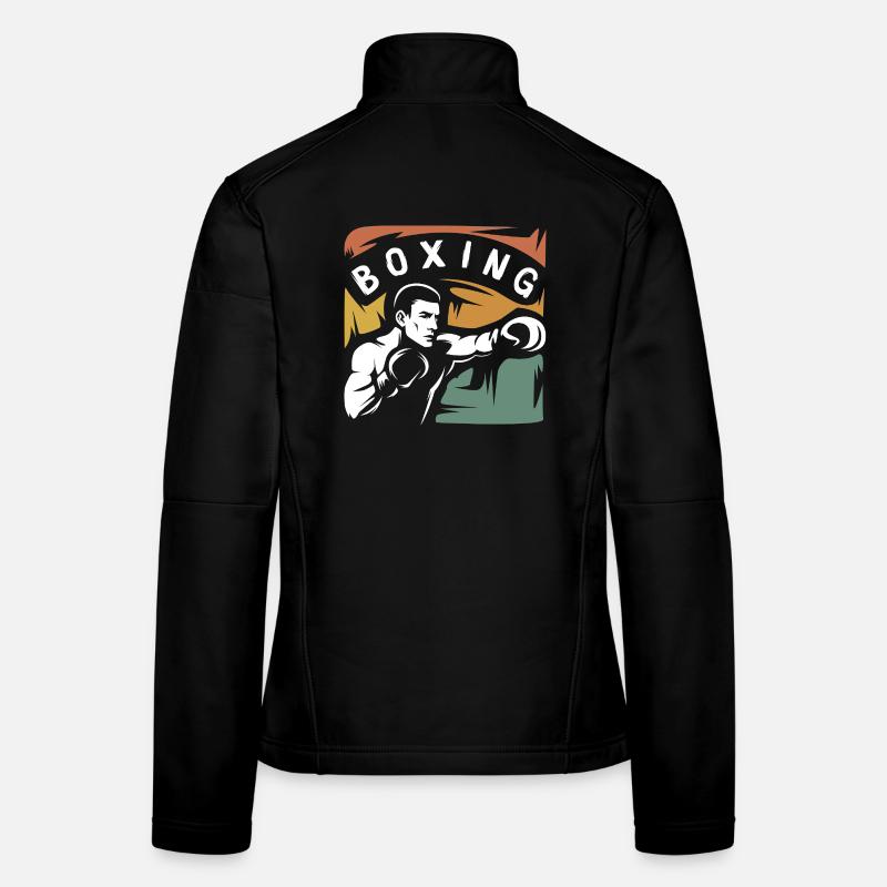 Combattant de boxe vintage – Conception de boîte rétro Veste en tissu softshell Femme